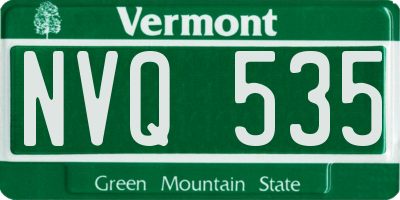 VT license plate NVQ535