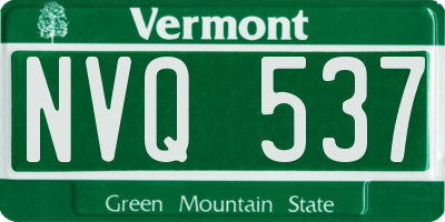 VT license plate NVQ537