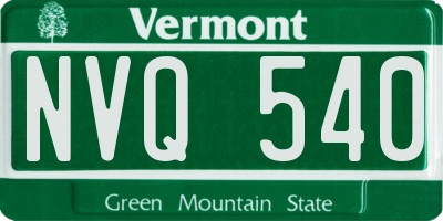 VT license plate NVQ540