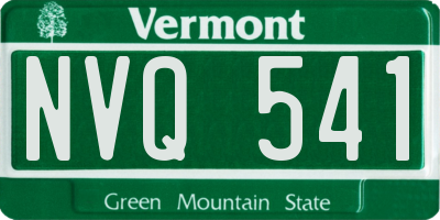 VT license plate NVQ541