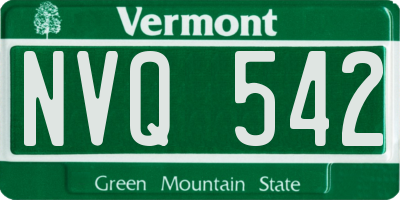VT license plate NVQ542