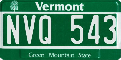 VT license plate NVQ543