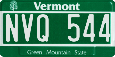 VT license plate NVQ544