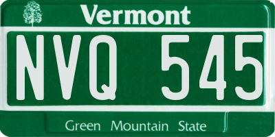 VT license plate NVQ545
