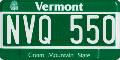 VT license plate NVQ550