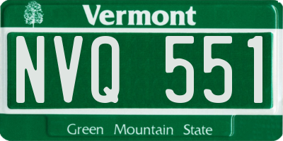 VT license plate NVQ551