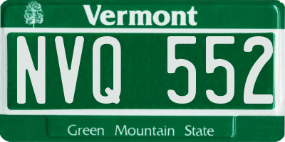 VT license plate NVQ552