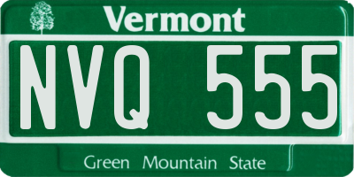 VT license plate NVQ555