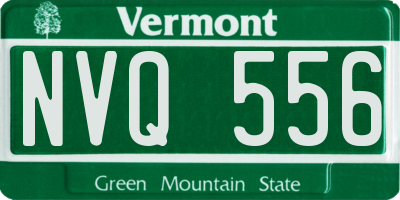 VT license plate NVQ556