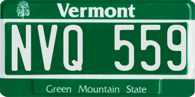 VT license plate NVQ559