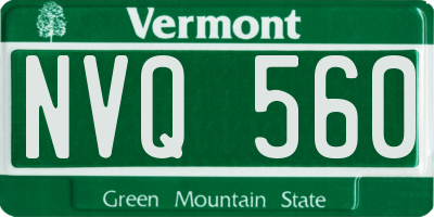VT license plate NVQ560