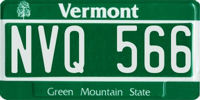 VT license plate NVQ566