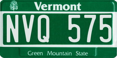 VT license plate NVQ575
