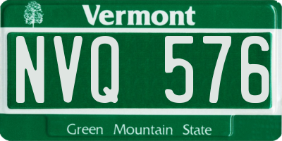 VT license plate NVQ576