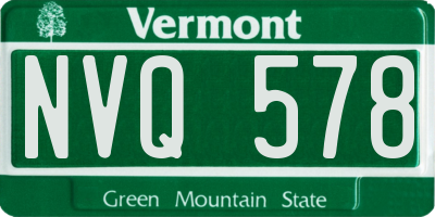 VT license plate NVQ578