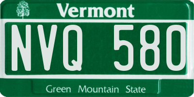 VT license plate NVQ580