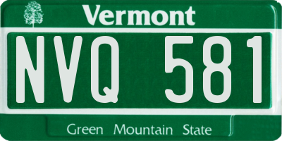 VT license plate NVQ581
