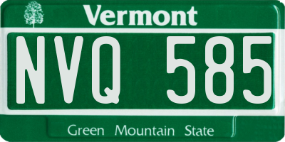 VT license plate NVQ585