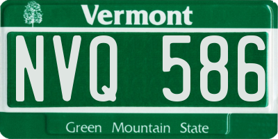 VT license plate NVQ586