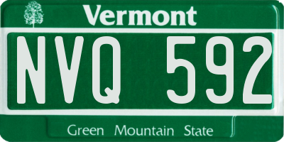 VT license plate NVQ592