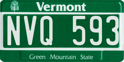 VT license plate NVQ593