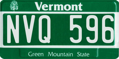VT license plate NVQ596