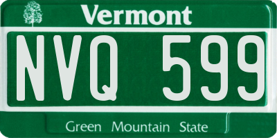 VT license plate NVQ599