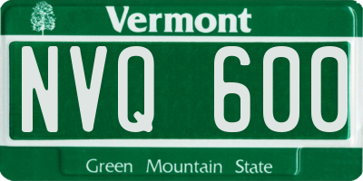 VT license plate NVQ600