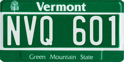 VT license plate NVQ601