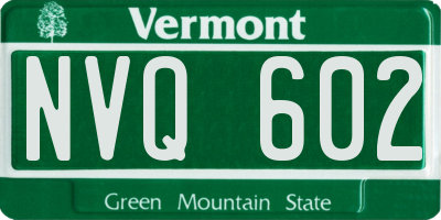 VT license plate NVQ602