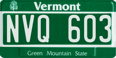 VT license plate NVQ603