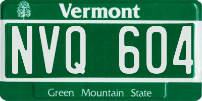VT license plate NVQ604