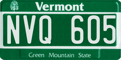 VT license plate NVQ605