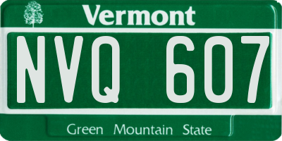 VT license plate NVQ607