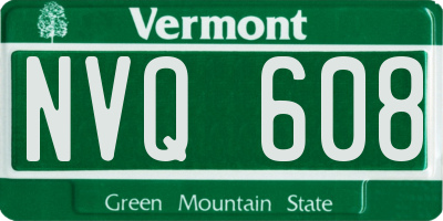 VT license plate NVQ608