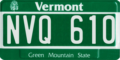 VT license plate NVQ610
