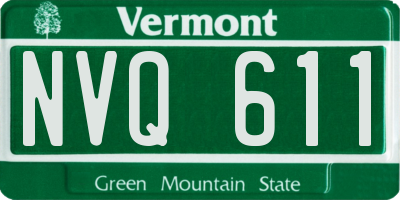 VT license plate NVQ611