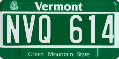 VT license plate NVQ614