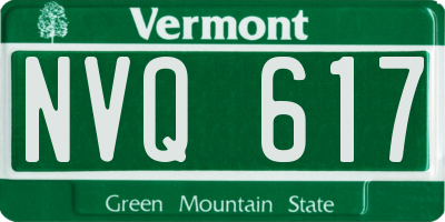 VT license plate NVQ617
