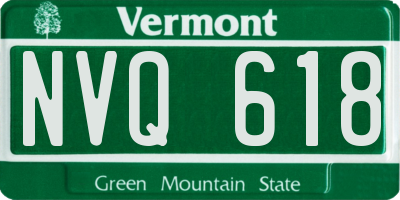 VT license plate NVQ618