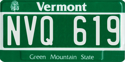 VT license plate NVQ619
