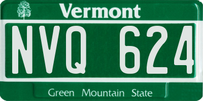 VT license plate NVQ624