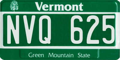 VT license plate NVQ625