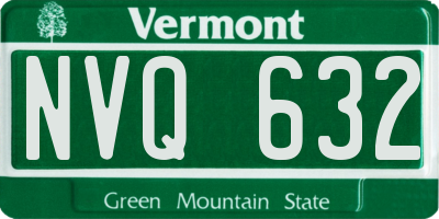 VT license plate NVQ632