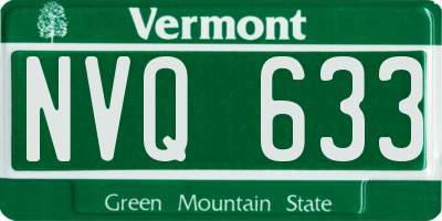 VT license plate NVQ633