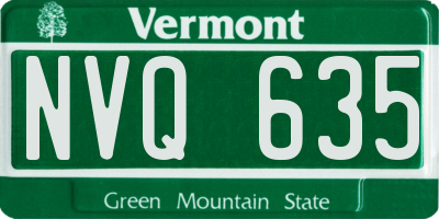 VT license plate NVQ635