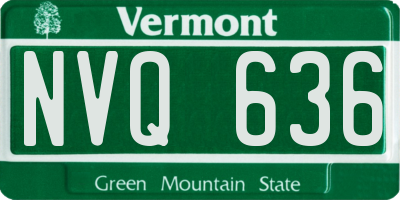 VT license plate NVQ636