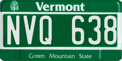 VT license plate NVQ638