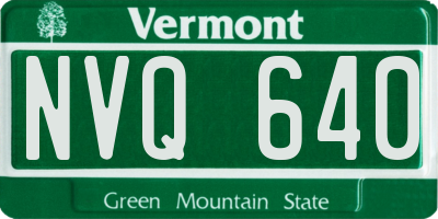 VT license plate NVQ640