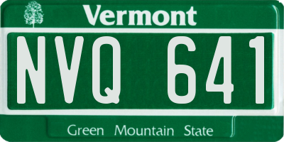 VT license plate NVQ641
